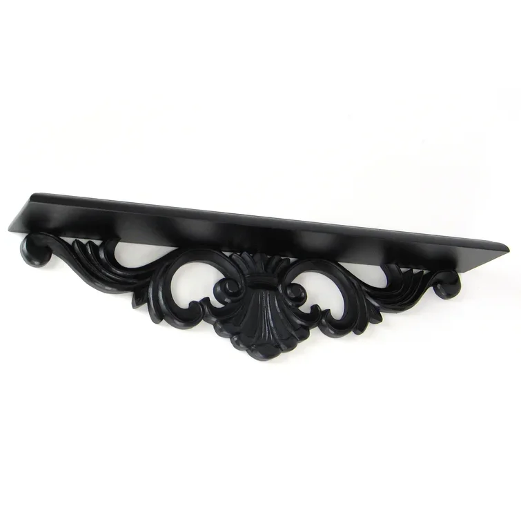New 3-Tier Black Wood and Metal Frame Wall Mounted Floating Shelves /shelf High Quality Premium Style in Wholesale Price