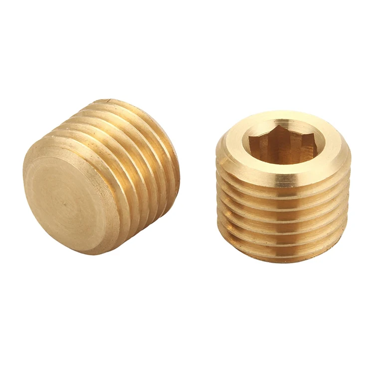 Brass Hex Counter Sunk Plug  NPT Male Pipe Fitting Plug Set