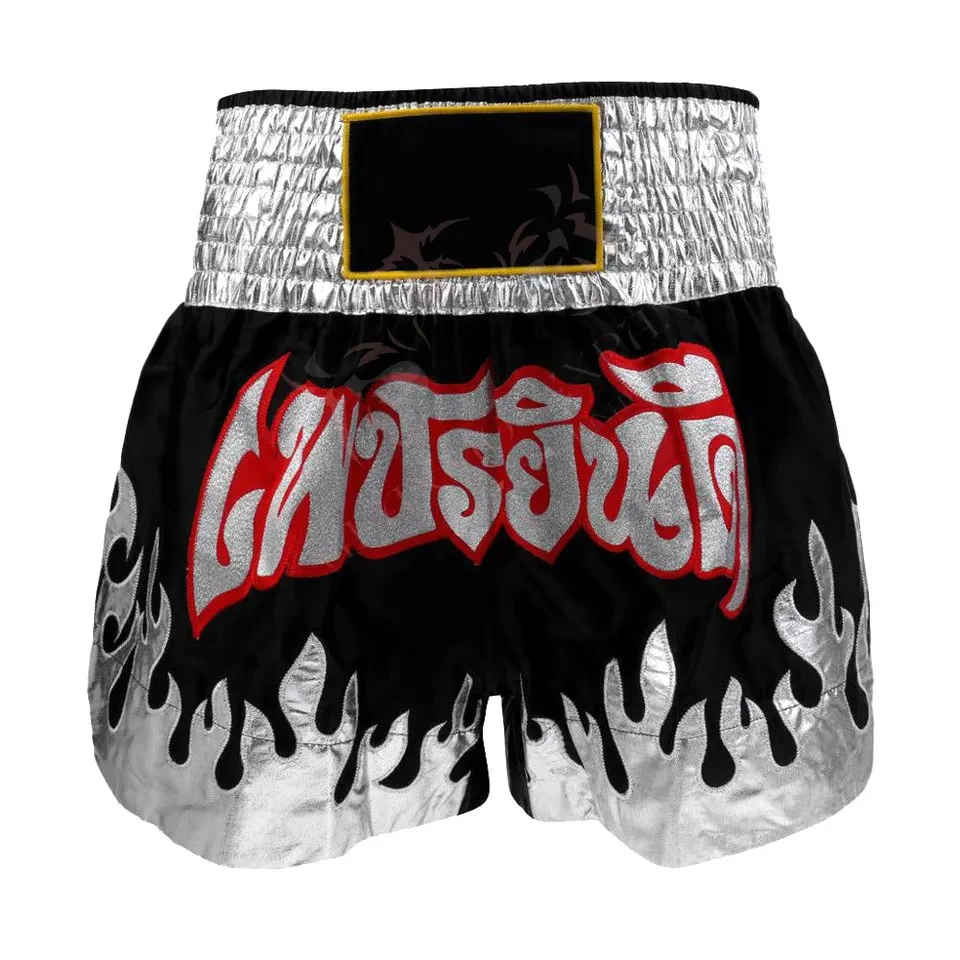Muay Thai MMA Shorts Custom Logo Colors 100 % Premium Satin Imported Drawstring Closure Boxing Shorts For Men