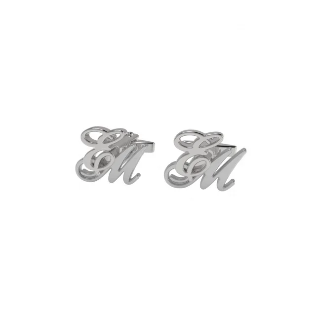 Luxury Quality Silver Cufflinks With Initial Letters Italian Products Customizable for Men and Women
