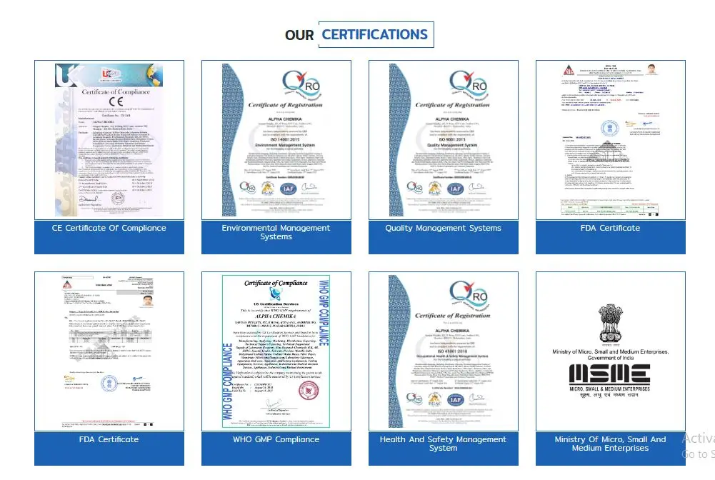 our certification