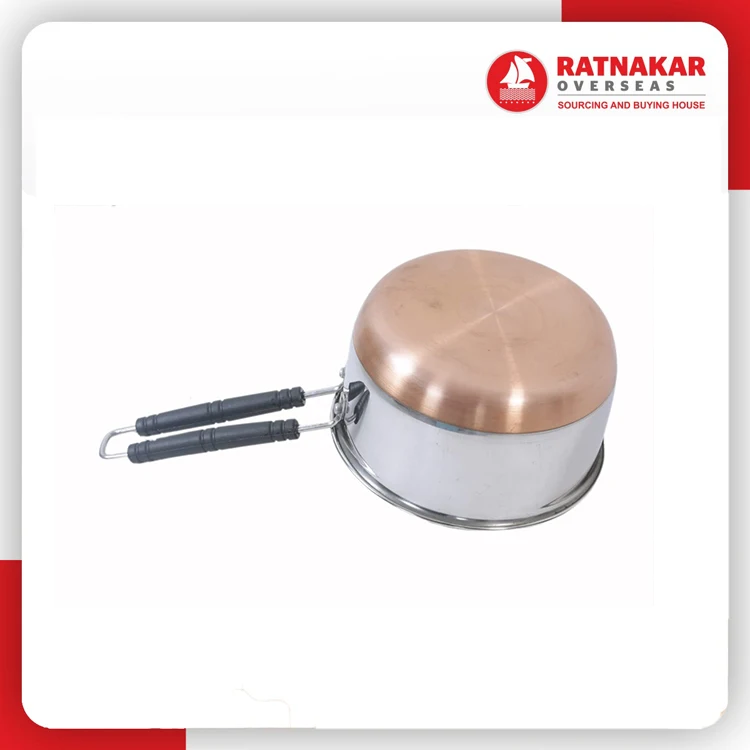 Direct Manufacturer Sauce Pan With Lid Elegant Design Flat Base Stainless Steel Copper Bottom Sauce Pan With Lid Cookware