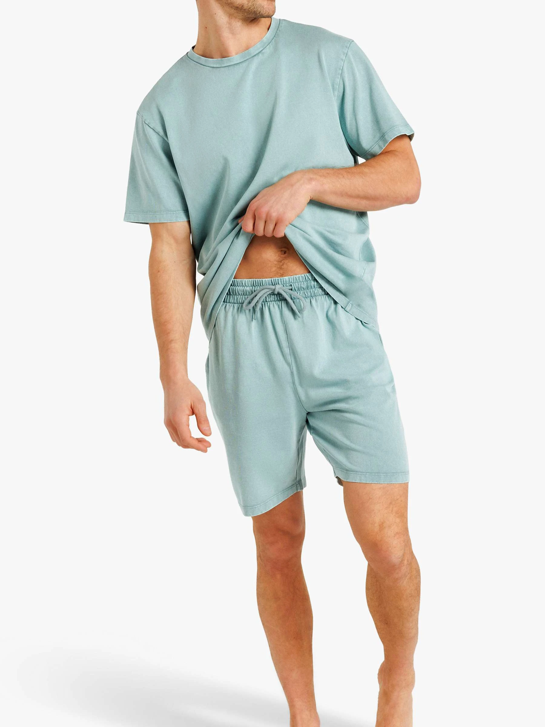 Wholesale Summer Men Short Sets For Men Acid Washed Casual Outfit Set Solid Color T Shirt Shorts Sets Men Fashion Jogging Suit