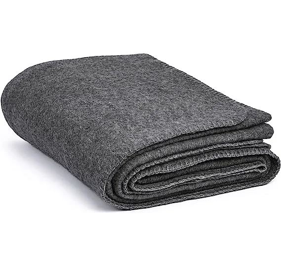 80% Wool Olive Green Blankets with orange Stitching Olive Green Wool Blankets  No Smell and zero lint While Washing