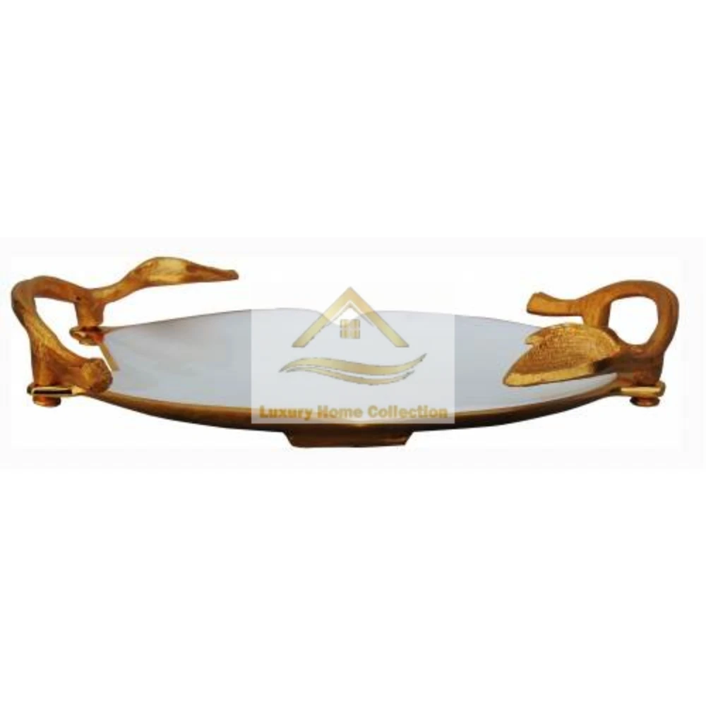 large Modern Fancy Unique Leaf Designer Tray Superior Quality Material For Serving Food And Other Items At Hotels & Restaurants