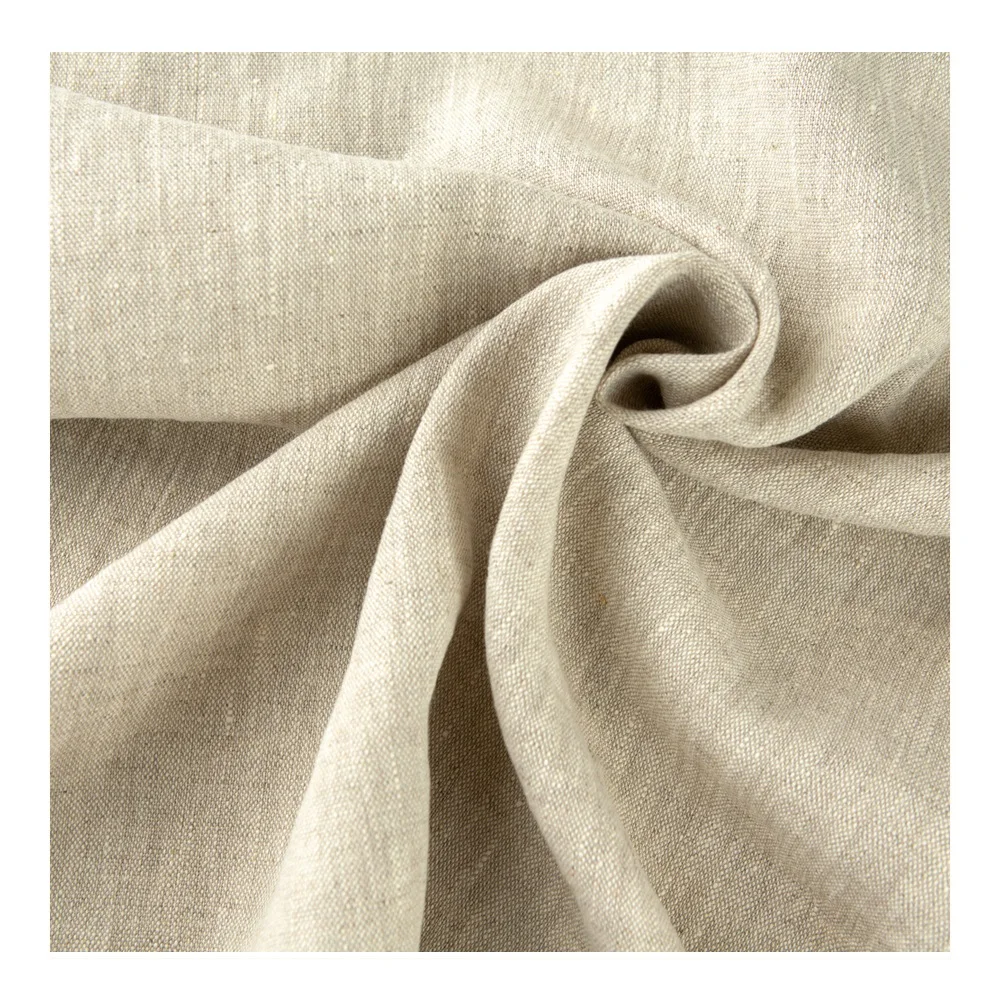 Оптовая продажа, 270 GSM, 100% льняная тканая ткань, рулон, натуральная промытая дышащая ткань с принтом для рубашек, платьев, простой стиль, для домашнего использования
