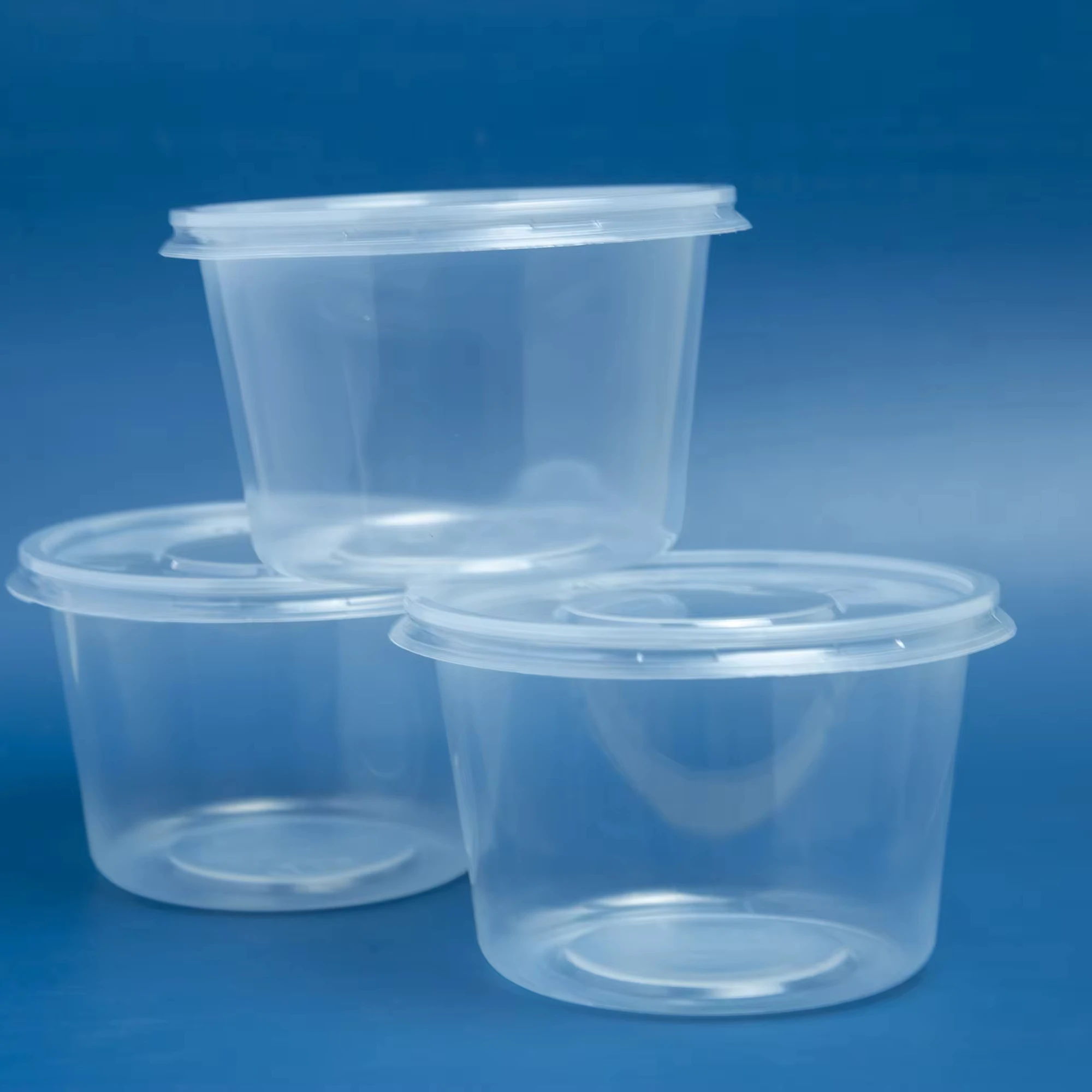 Hot Selling round shape Disposable Plastic Take Away Food Container With Lid 350 500 550 600 700 1000 1200ml Factory best price