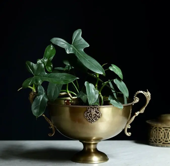 Vintage Design Gold Flower Pot Table Center Piece For Home And Garden Decoration