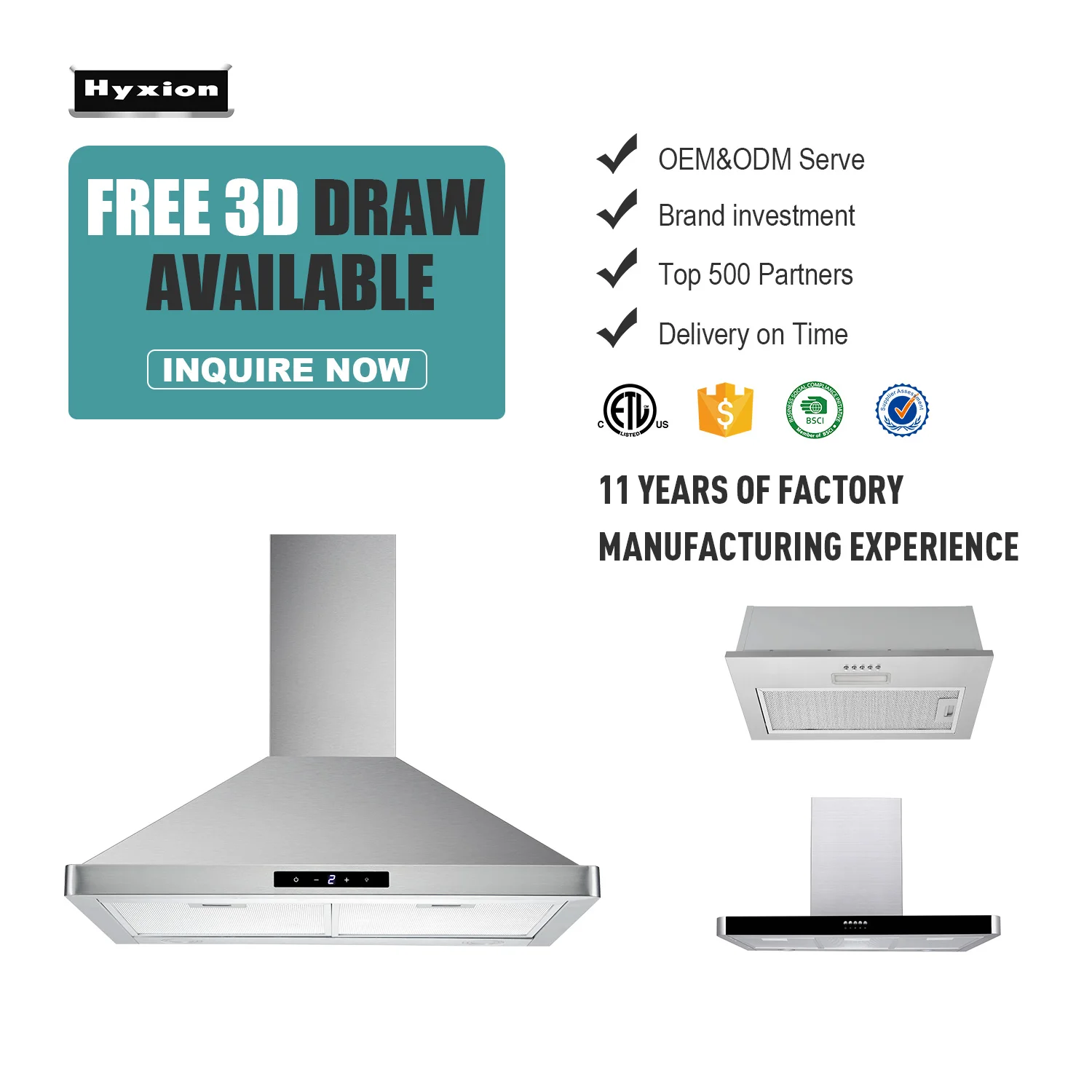 Hyxion or standard wholesale price cooker hood kitchen