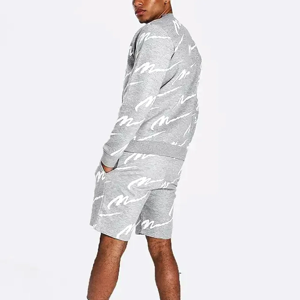 Custom Mens Summer shirt and short set Tracksuit 100% Cotton T Shirt And Mesh Shorts Set Men Wear T Shirt With Shorts Twin Sets