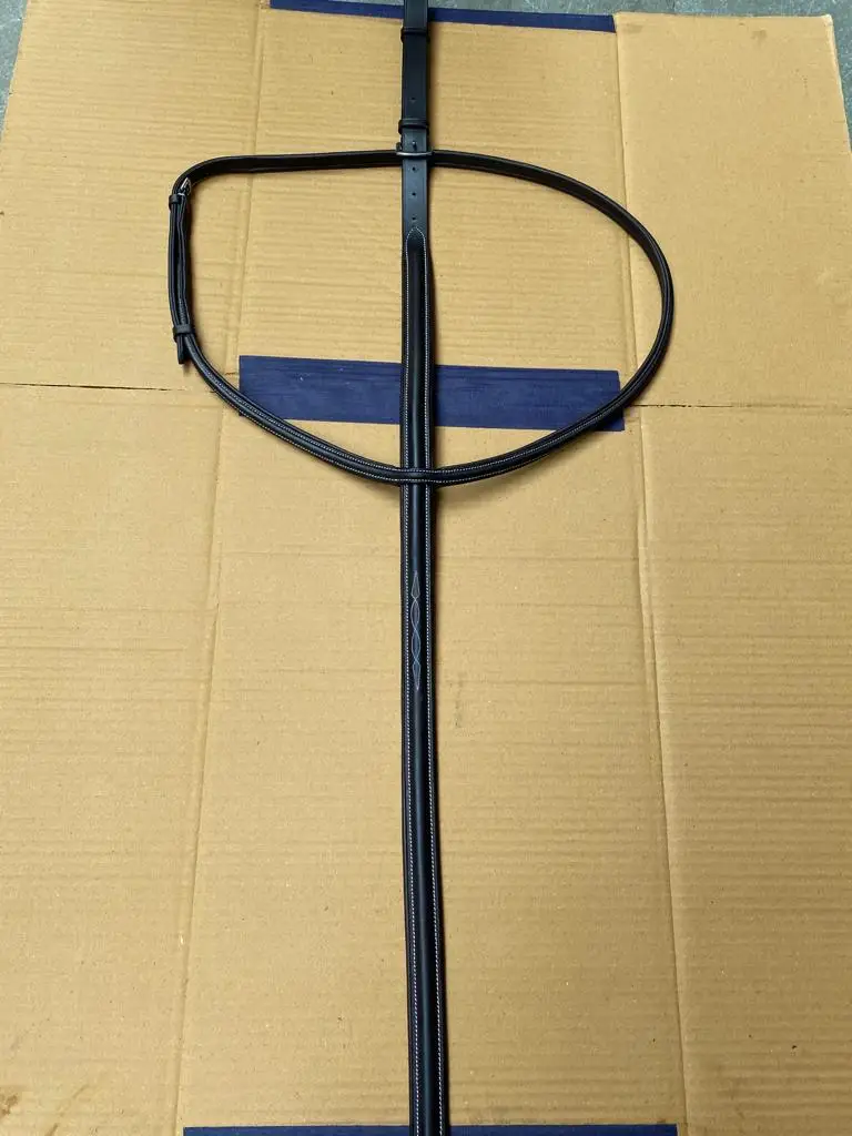 Equestrian High Quality Leather Horse Raised Standing Martingale .