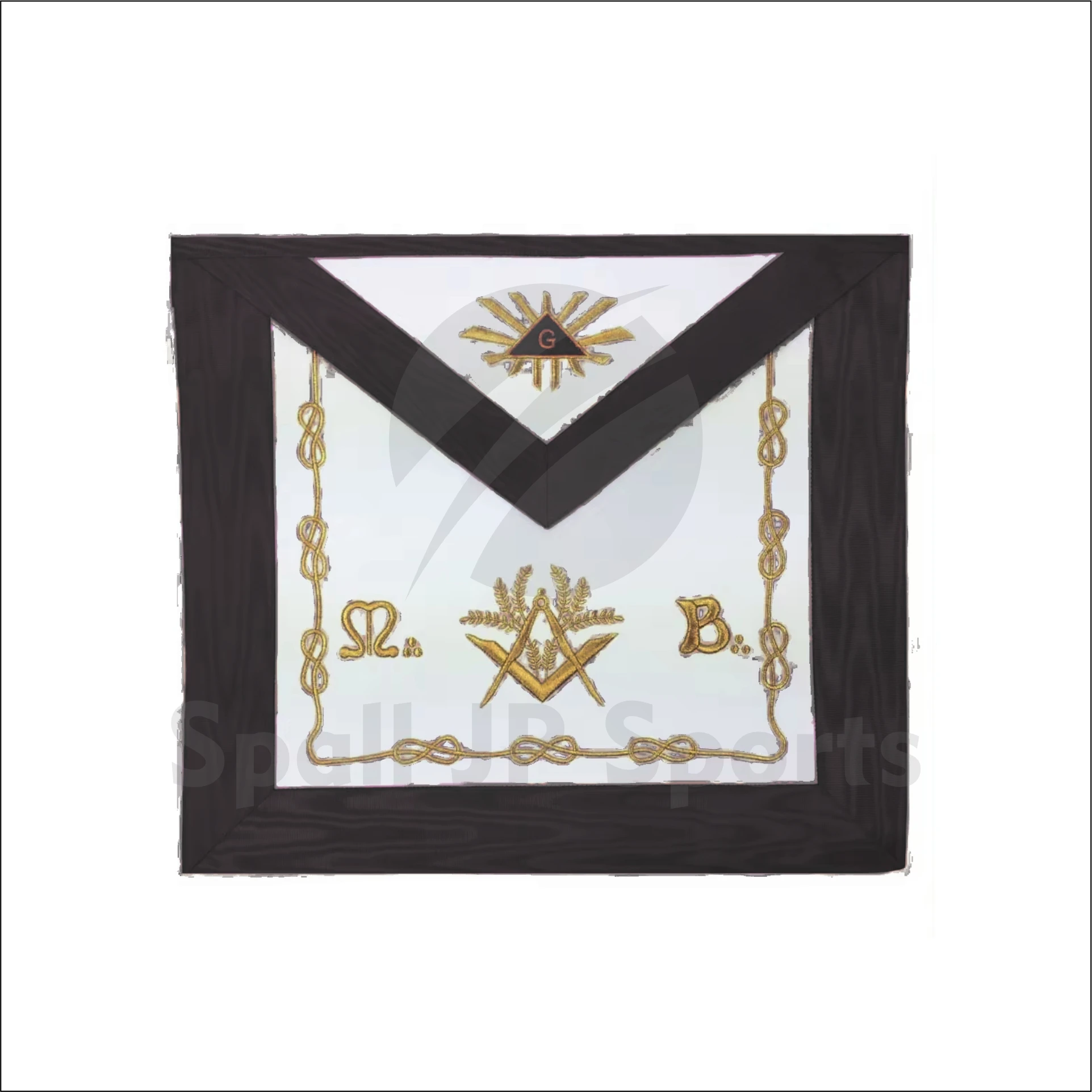 Master Mason Masonic Apron Blue Lodge Leather Square & Compass for Freemason with adjustable belt and backing pocket snack set