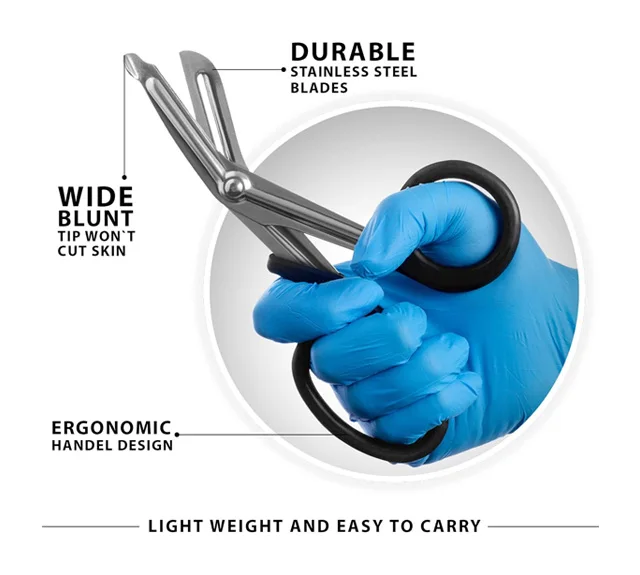 Premium High Quality Stainless Steel Multipurpose Tough Cut Nurse EMT First Aid Paramedic Bandage Scissors Utility Tool