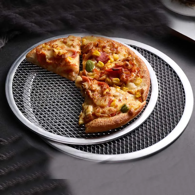 Manufacturer production custom aluminum cookware plate mesh pizza screen Pizza Pan