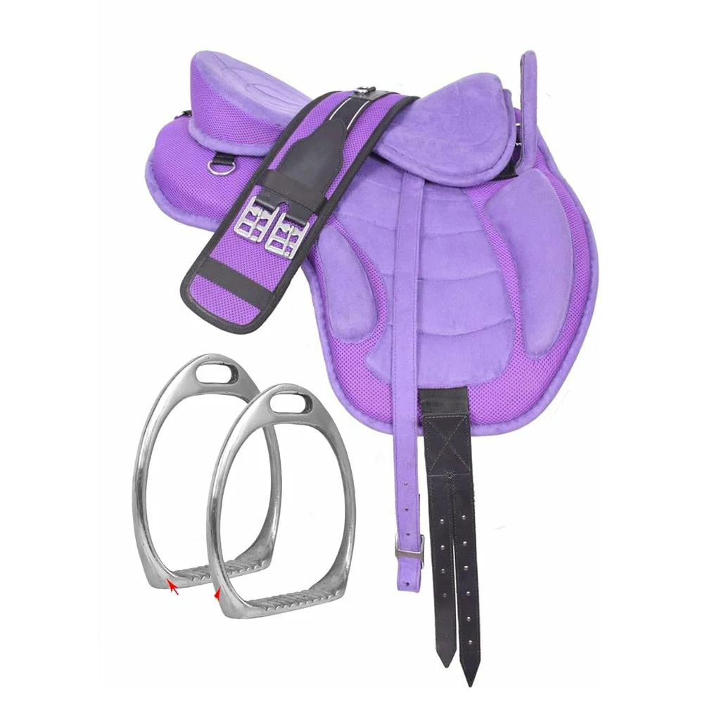2024 Custom Comfortable Durable Horse Saddle Synthetic English Solid Color