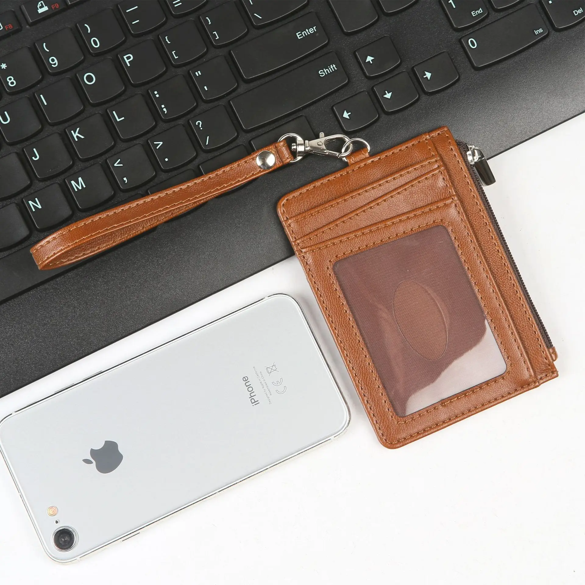 Маленький кошелек для женщин RFID кожаный держатель кредитных карт тонкий браслет брелок бумажник с застежкой-молнией Pocketbilleteras para mujer