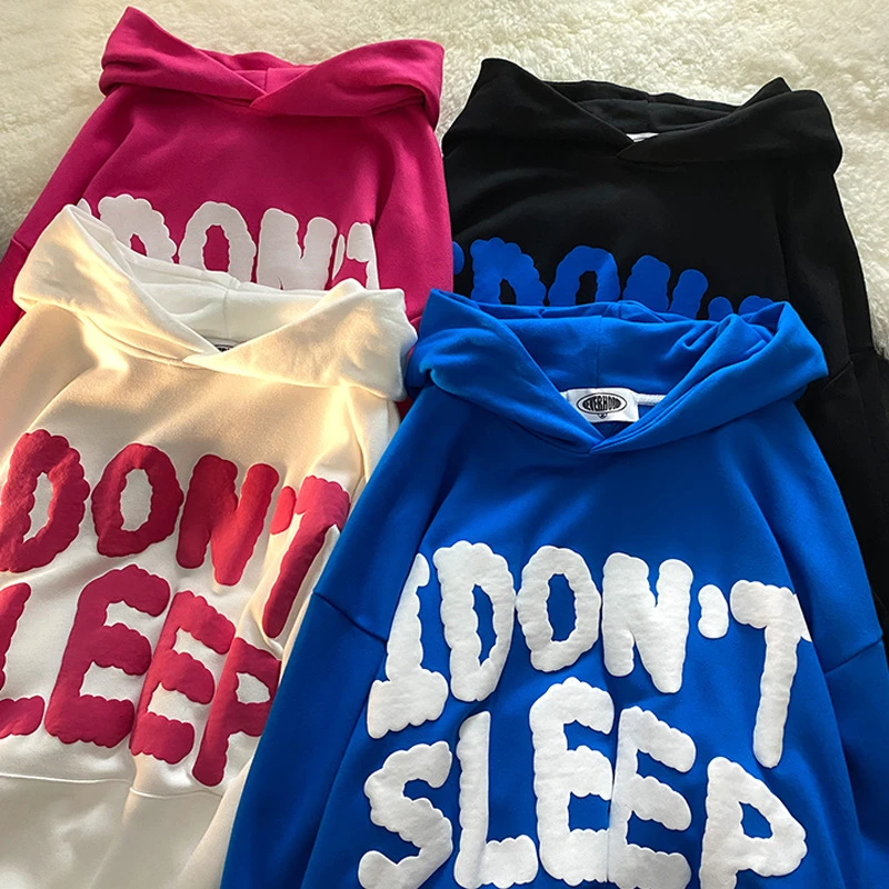 Wholesale Oversized Puff Printing Hoodies Pullover Cotton Unisex Sweatshirts Heavyweight customized 3d Puff Print Hoodie for men