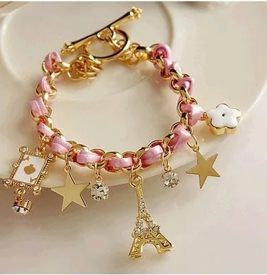 Korean Special Design Leather Bracelet Jewelry Tower Star Jewelry Christmas Gifts For Women