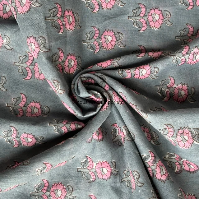 Gadh print Indian Hand Block Print Fabric 100% Cotton Natural Hand Dyed Eco friendly fabric for dresses