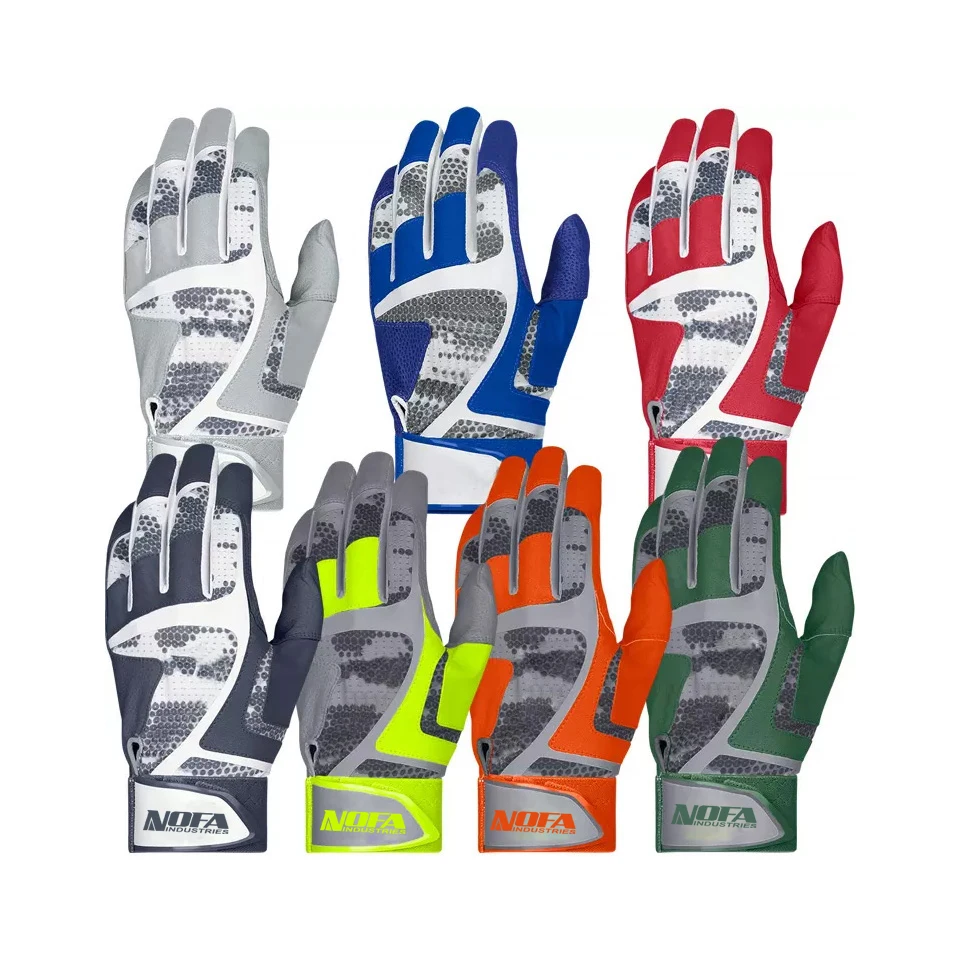 professional hot sale Batting Gloves Leather Baseball Batting Gloves High Quality Baseball Team Player Gloves
