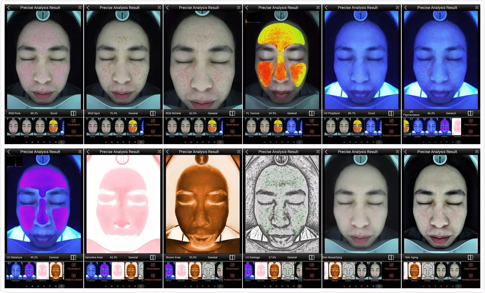 2022 New Product Portable Hot Sale RGB, UV, PL 3 Spectrum Magic Mirror 3D Skin Analyzer