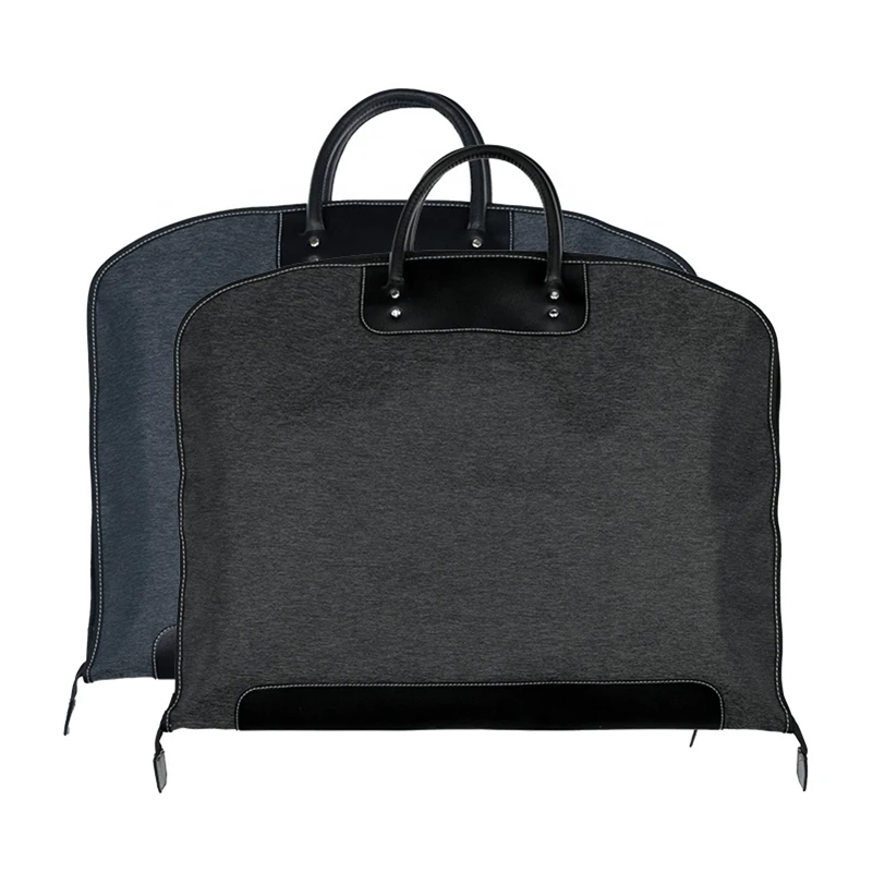 In Stock Foldable Logo Nylon Stitching Leather Mens Travelling Cover Dust Bag Suit Bags