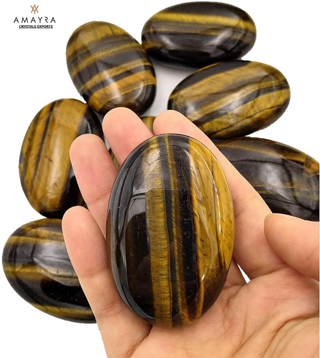 Натуральный агатовый тигровый глаз пальмовый камень оптовая продажа ручной работы драгоценный мыльные камни купить онлайн от Amayra кристаллы экспорт Индия