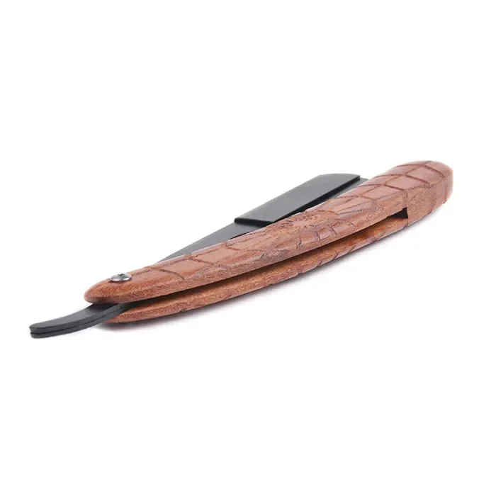 Hot Selling Brand New Folding Shaving Knife Wood Handle Stainless Steel Straight Razor Blades Barber