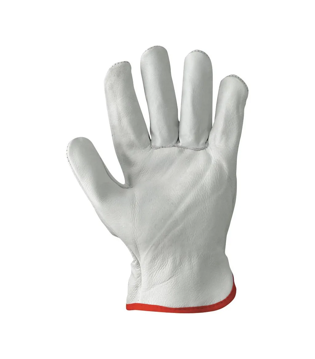 Industrial safety heavy duty double palm canadian rigger white leather gloves MODEL MJ-9754
