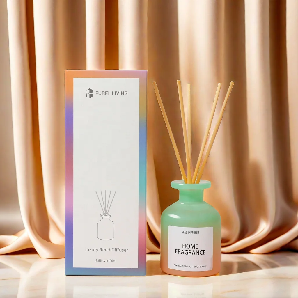 New Arrival 100ml 150ml Home Decor Aromatherapy Essential Oil Luxury Gradient Glass Jar Reed Diffuser