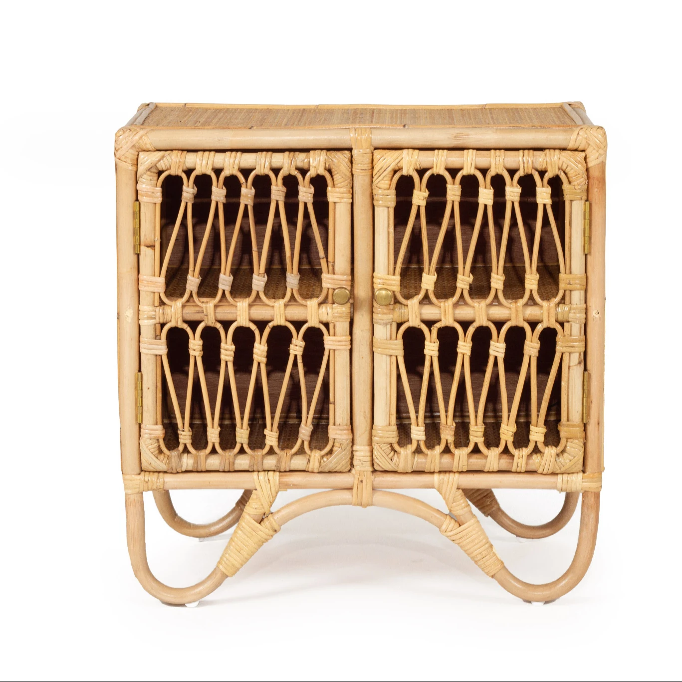 Wholesale Handmade Rattan Cabinet Home Decor Furniture side cabinet living room wicker storage cabinet