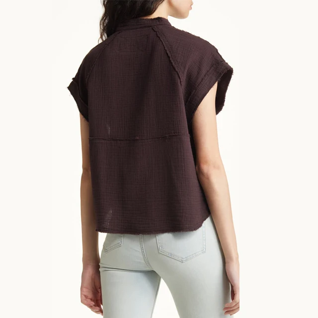 50 %Cotton 50 %Polyester Fabric Very High Quality Fancy Sexy Ribbed Top For Ladies Winter Wear Blouse