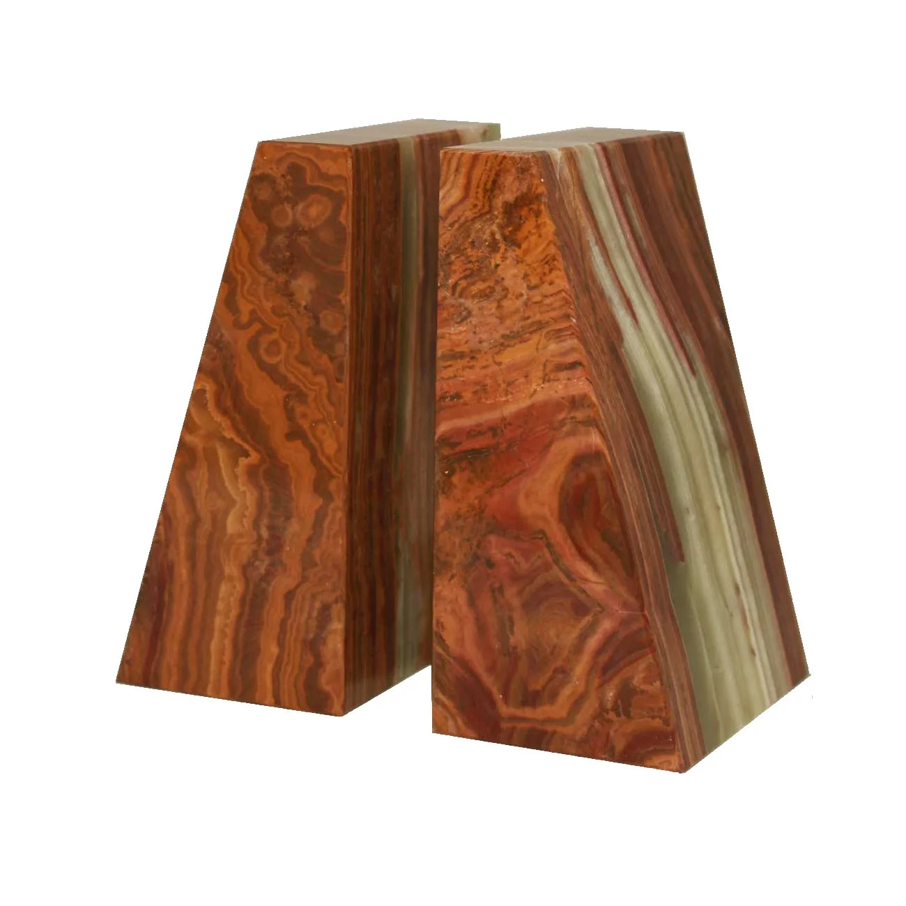 Multicolor Marble Onyx Bookends Unique Natural Crafts Home Decoration Triangular Bookends Different Weight Minimal Order