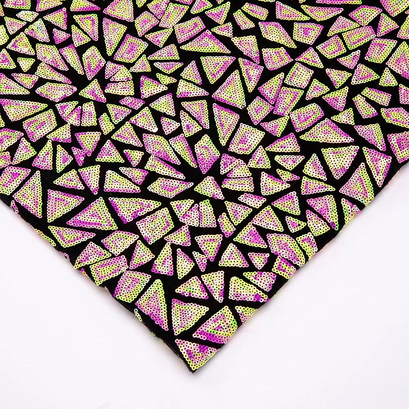 in stock 100% polyester george shiny stretch sequin embroidery evening birthday gown material glitter glued mesh sequin fabrics