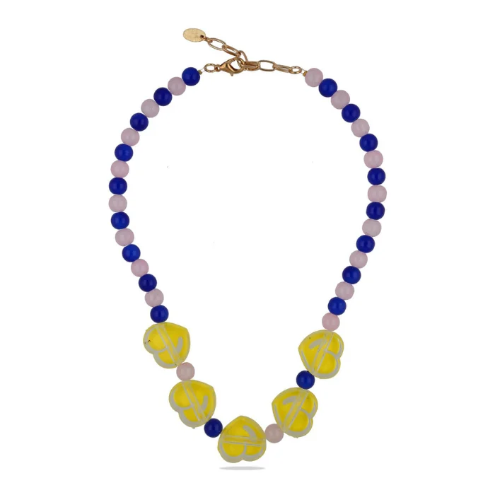 Latest Mint Color Western Mala in Gold finish CNB27944 Yellow and Red Pearls Gold Plated Western mala Collection 2022