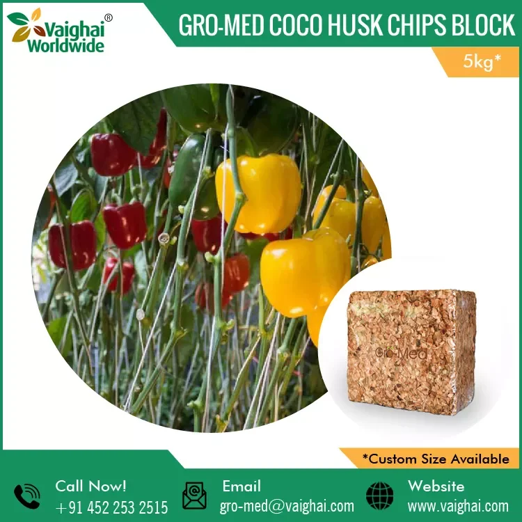 Big Size Bag Pack Coco Peat Husk Chips Blocks Huge Demand 5 kg Husk Chips Block at Attractive Price from manufacturer
