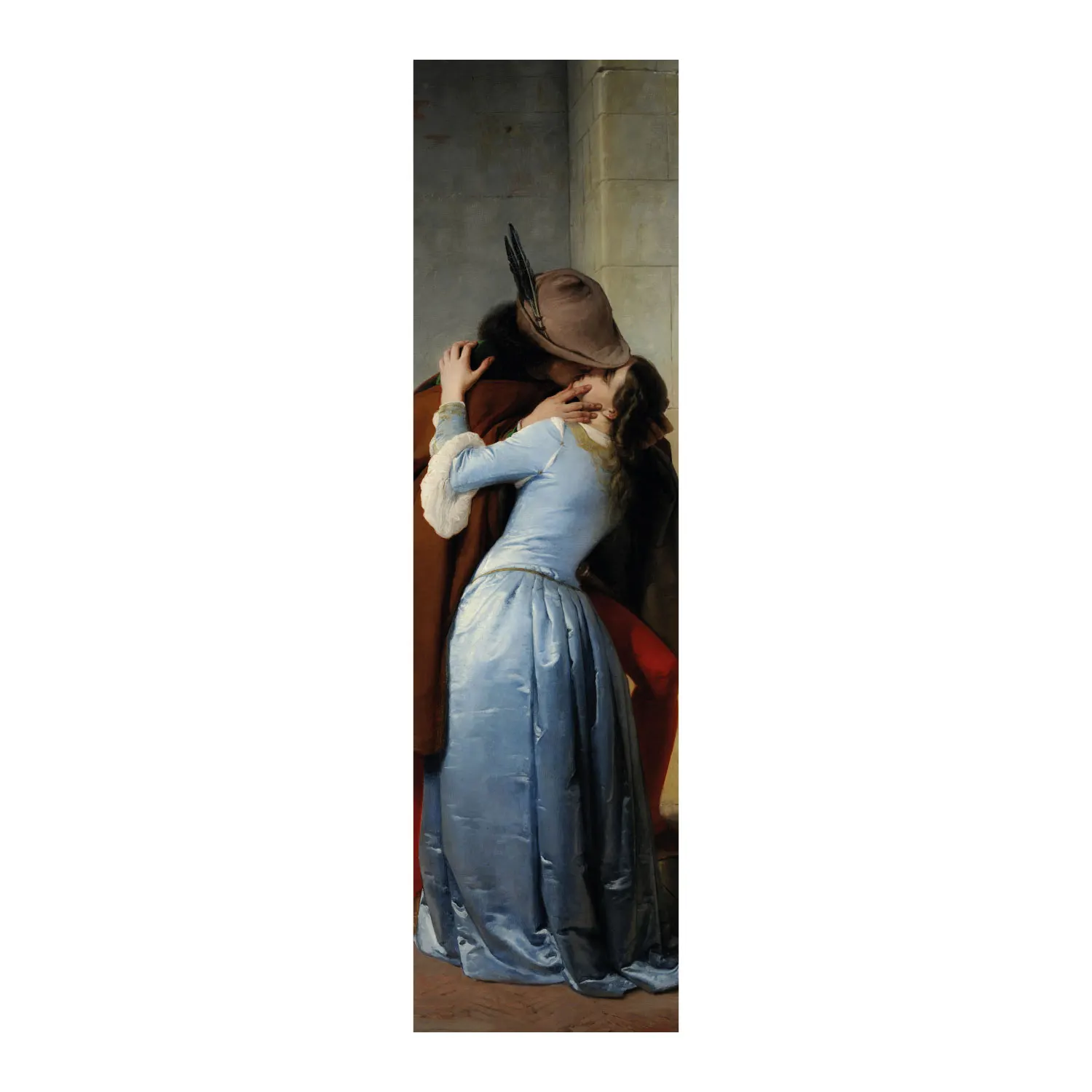 Made in Italy hydraulic decorative radiator 160x40 cm center distance 50 mm Model The Kiss of Hayez