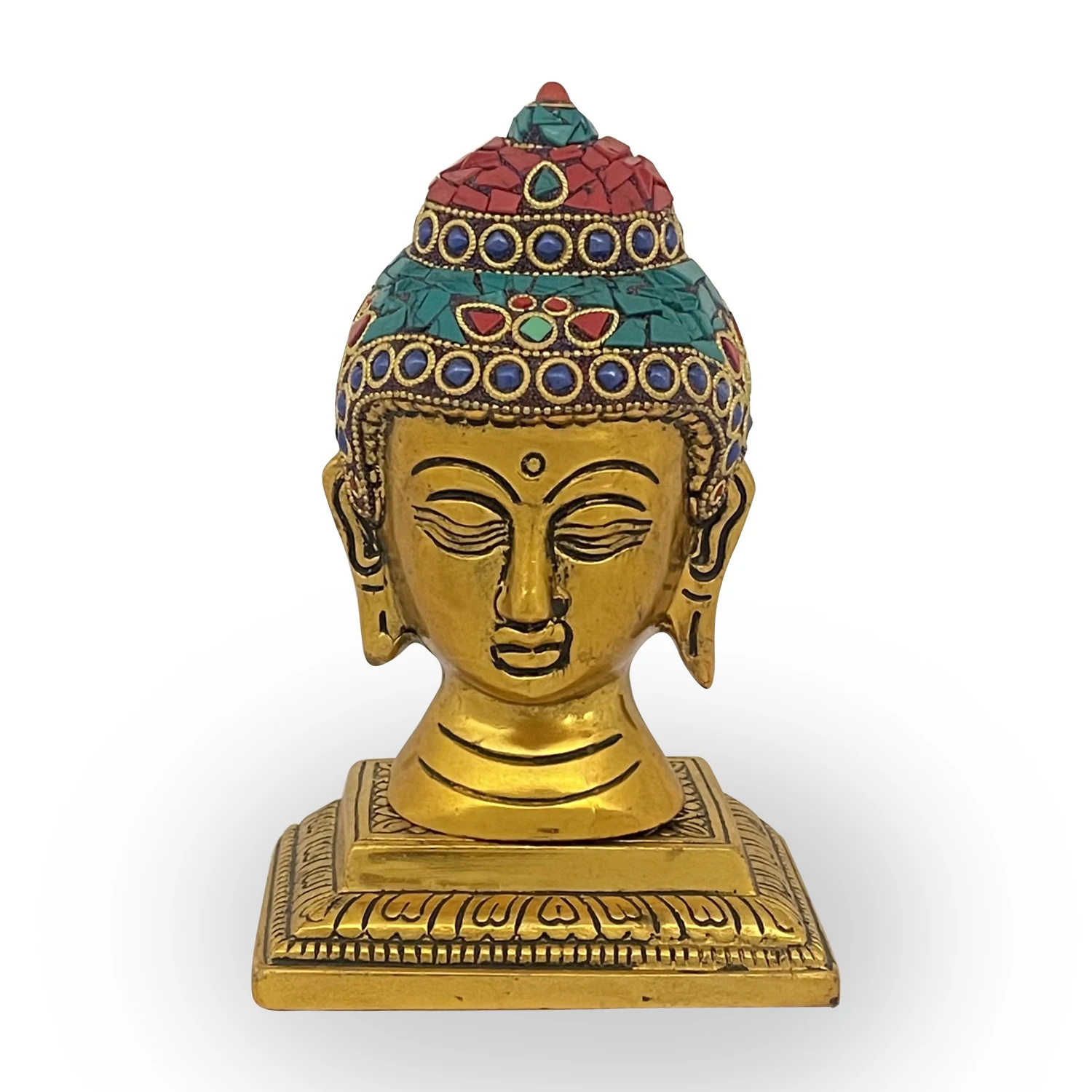 New Arrival Gold Plated Buddha figurine Hand-carved Buddha For Home Decoration Buddha Tranquil face For Spiritual decor