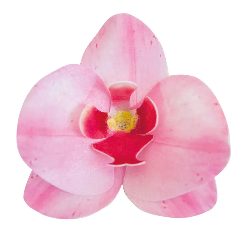 10 WAFER PINK ORCHIDS 8,5 x 7,5 CM CAKE DECORATION SUPPLIES FLOWER DECORATION FOR CAKES AND DESSERTS