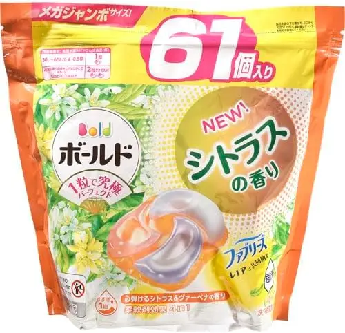 P & G Bold 4D цитрусовые Мега Джамбо гелевые шарики 61 шт. в упаковке для продуктов стирки