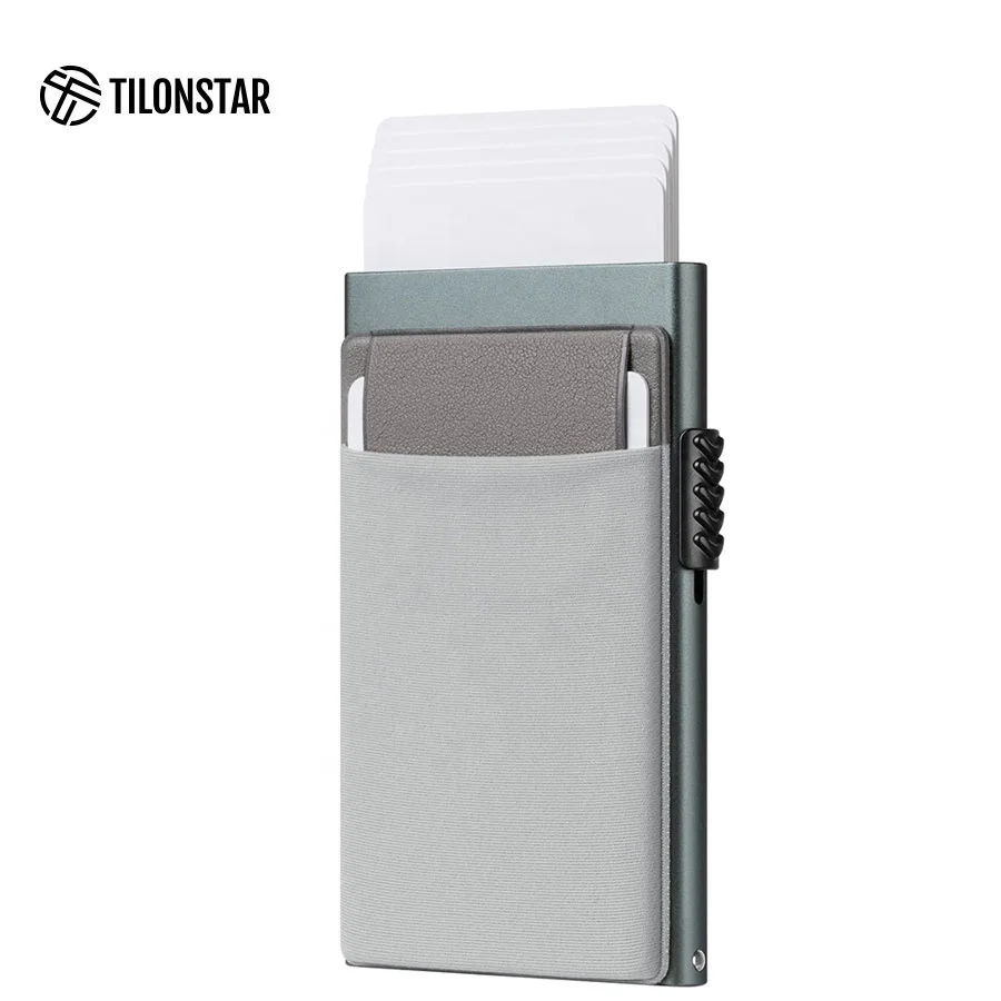 TILONSTAR TVC327 New Trend Personalised Minimalist Wallet Aluminum Credit Card Holder Mens Slim Rfid Pop Up Wallet For Gift