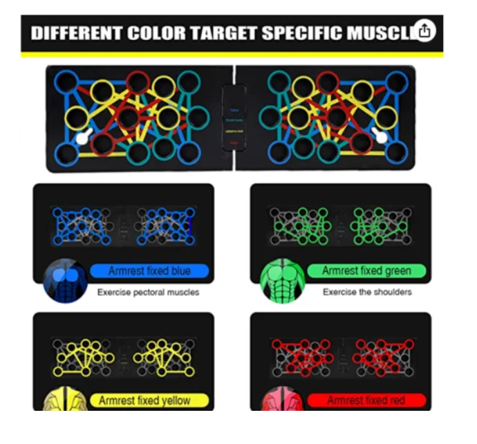 New Design Push Up Rack Board 9 Way Comprehensive Fitness Exercise Workout Folding Push-up Stands Board