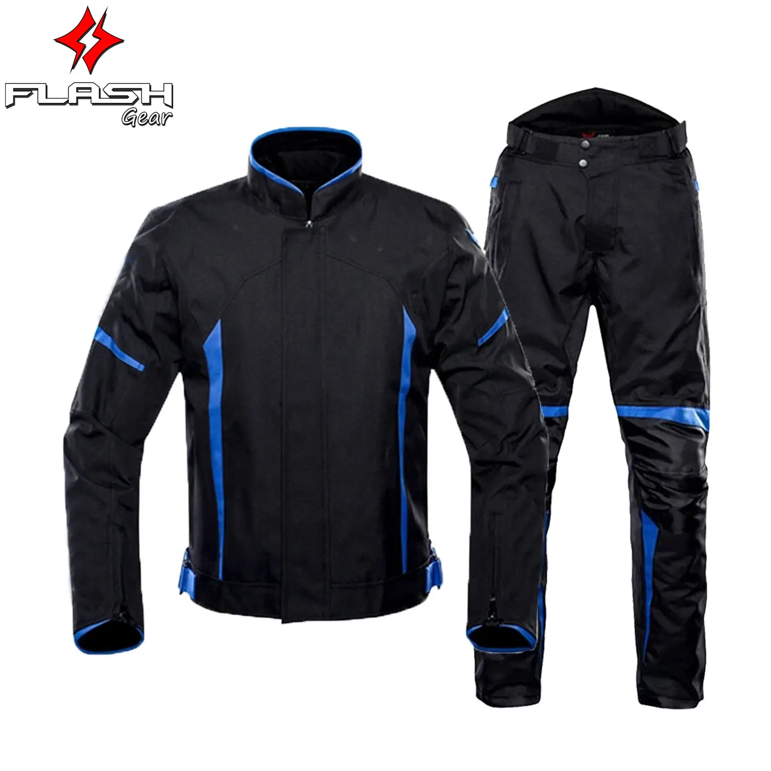 Men Motorcycle Jacket Waterproof Motorbike Riding Reflective Coat + Pants Racing Moto Jacket & Pants Set Riding Suit