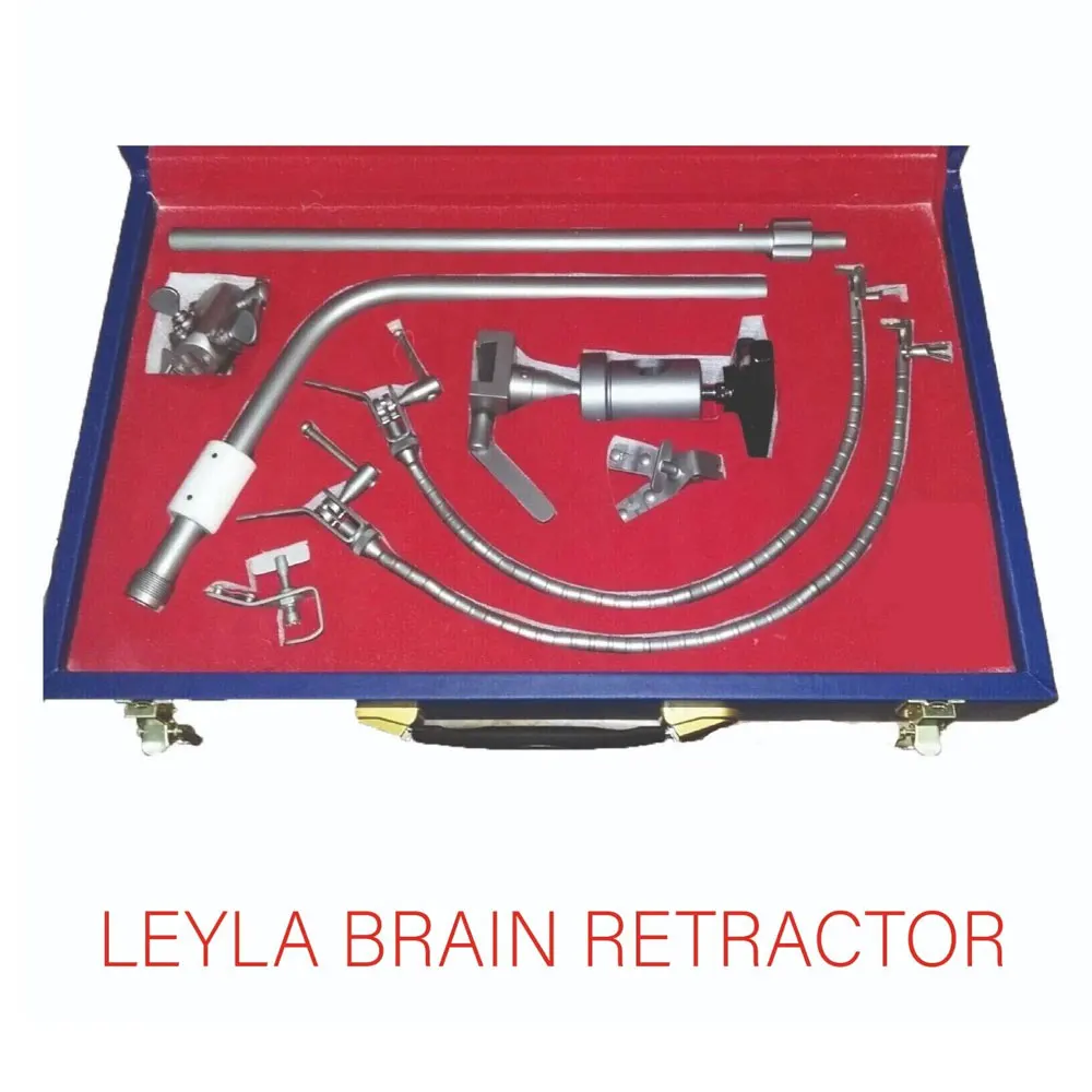 Yasargil (Leyla) Brain Retractor Neurosurgery Flexible arms COMPLETE SET with carry Wooden box Surgical Instruments