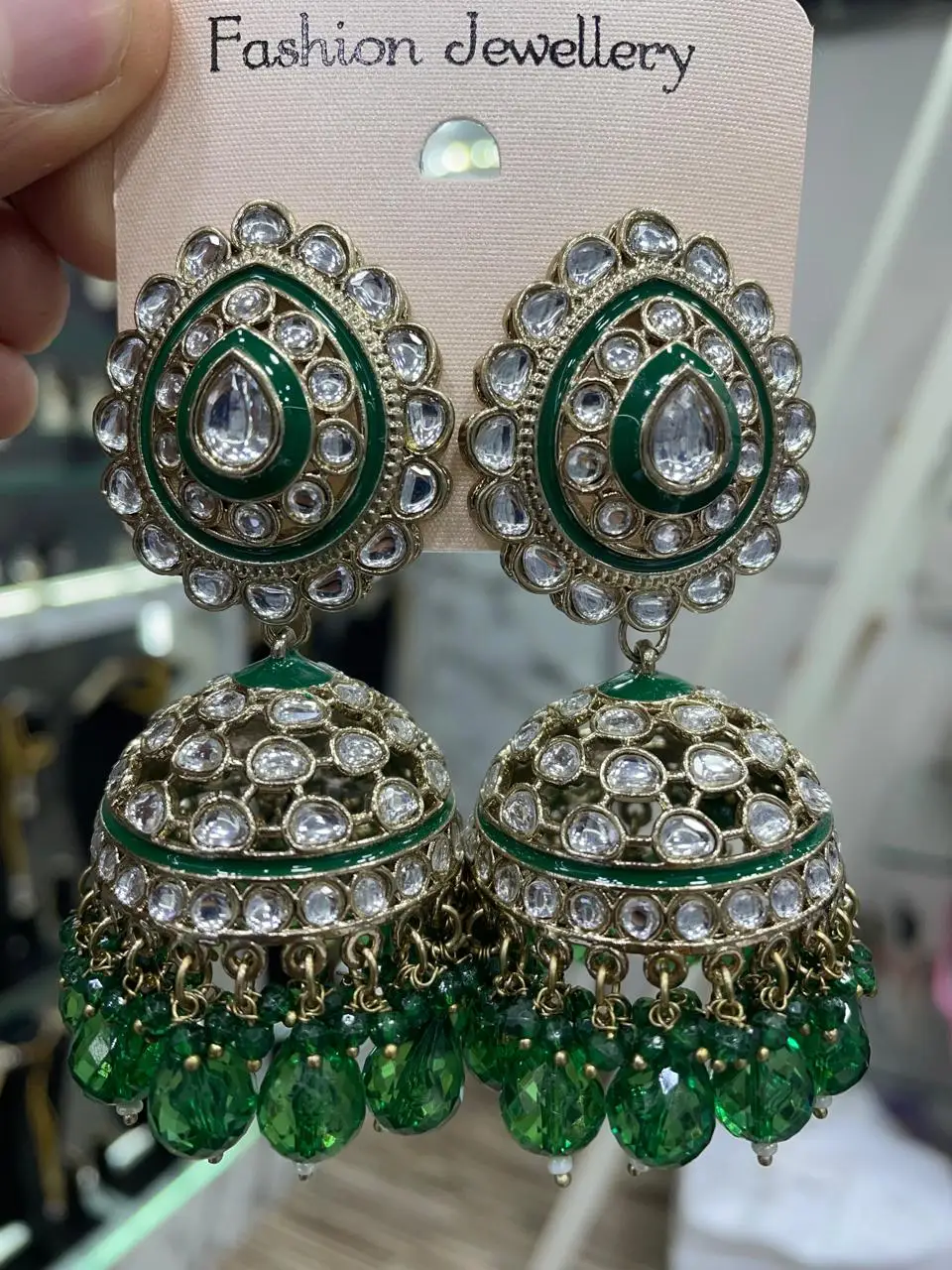 Traditional & Fashionable Latest Designer Indian Wholesale Jewelry of Jhumka Kundan Earring Set for Women & Girl Stylish Earring