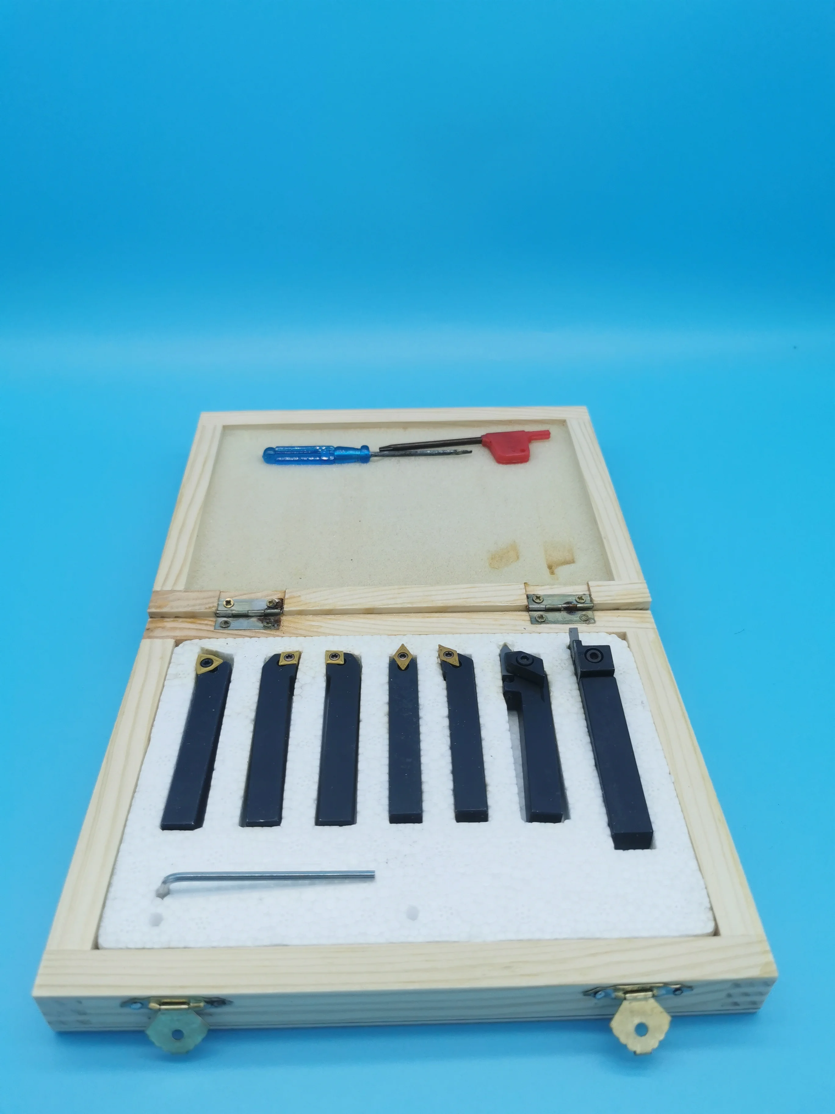 Box Cutting Tool 7 pcs Tin Coated Lathe Tools 10*10mm Turning Tool for Lathe  SUMORE 19x14x4cm