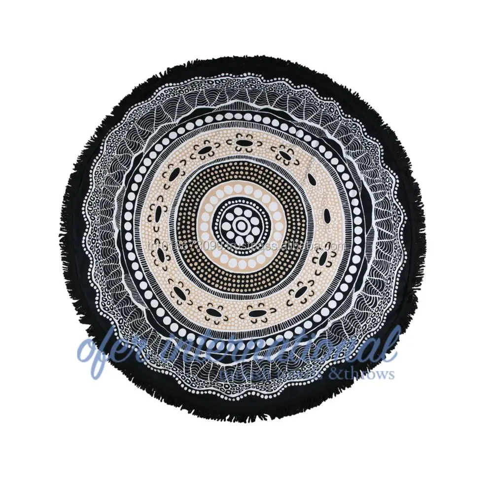 Aztec pattern Round beach towel with tassels, Circle, best quality, heavy 1150gr unit