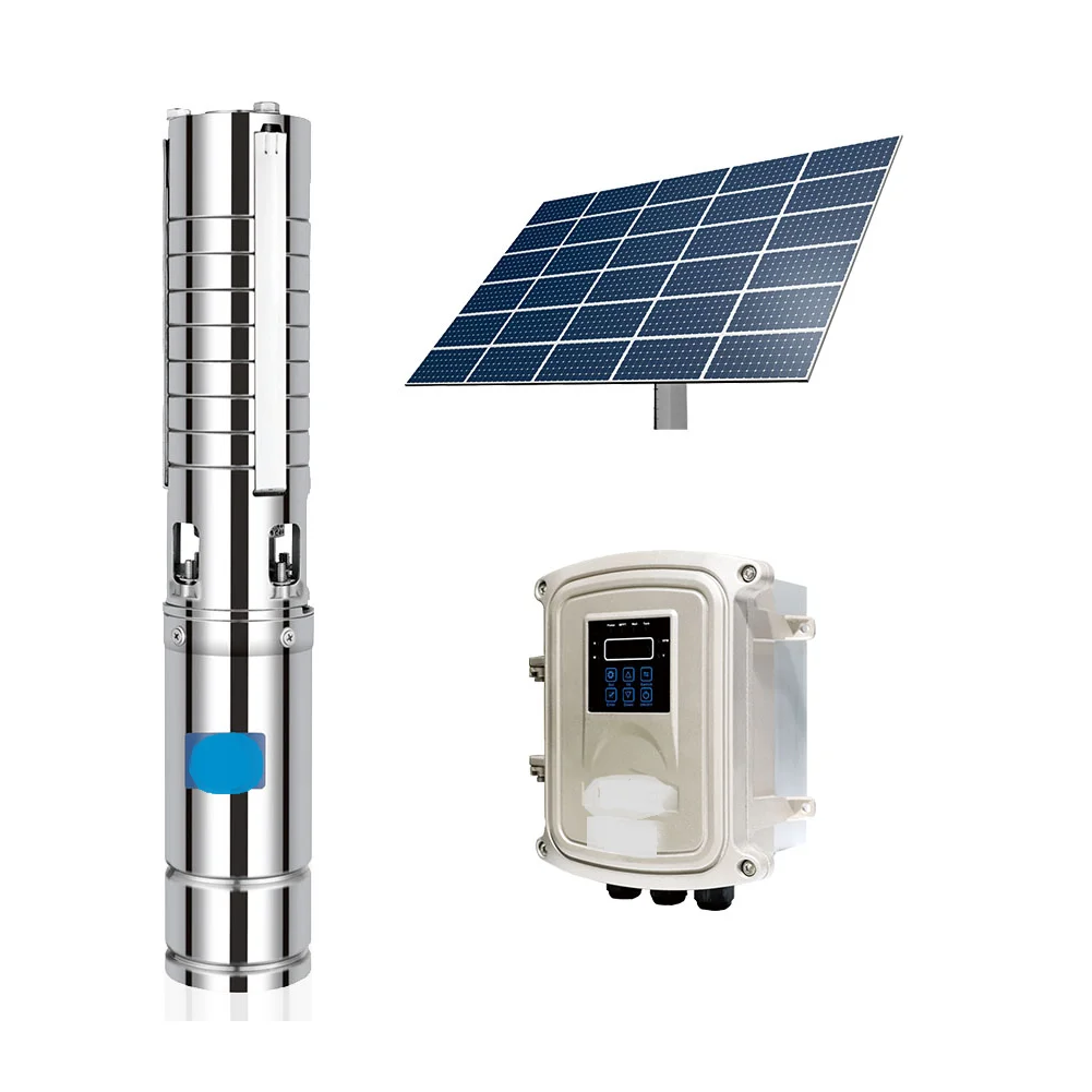High Quality best price low pressure 1HP Borewell AC Solar Submersible Pumpset  For Irrigation industries
