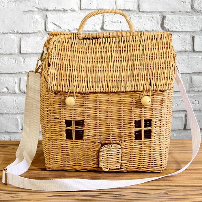 New Arrival Kids Decor Rattan Play Doll House High Quality Wicker Basket for Home Organizing Wholesale Supplier