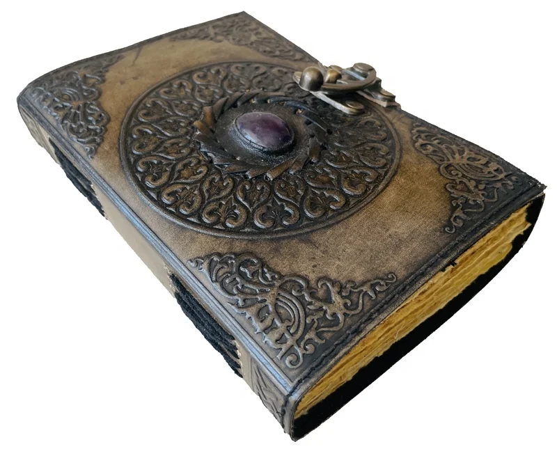 Wholesale  stone Leather Journal Writing Notebook Vintage Travel Diary for Men Genuine Leather Daily Notepad Kraft Paper Factory